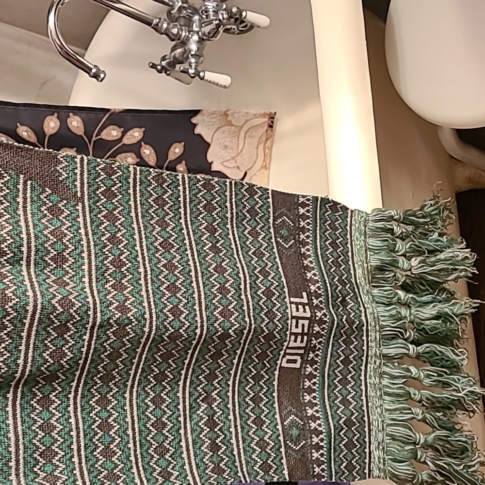 Diesel Green Patterned Scarf - Picture 8 of 11